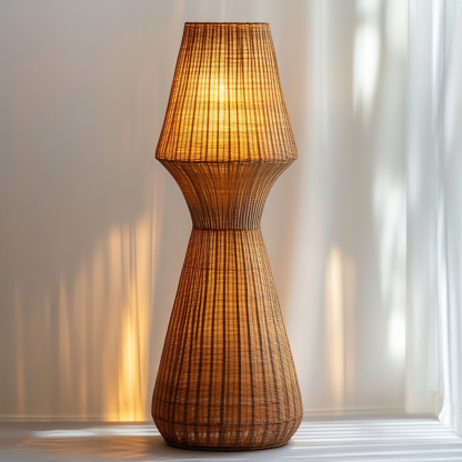 Wabi-sabi style rattan floor lamp for living room, bedroom, study, homestay and tea room, a retro designer artistic lighting fixture - Image 6