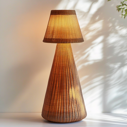 Wabi-sabi style rattan floor lamp for living room, bedroom, study, homestay and tea room, a retro designer artistic lighting fixture - Image 2
