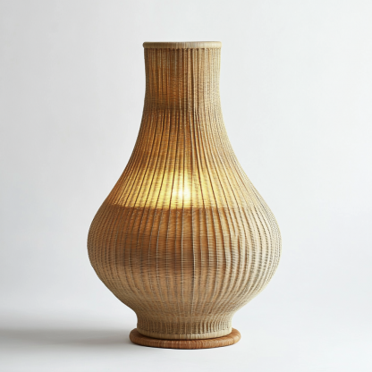 Wabi-sabi style rattan floor lamp for living room, bedroom, study, homestay and hotel decoration and atmosphere lighting - Image 5