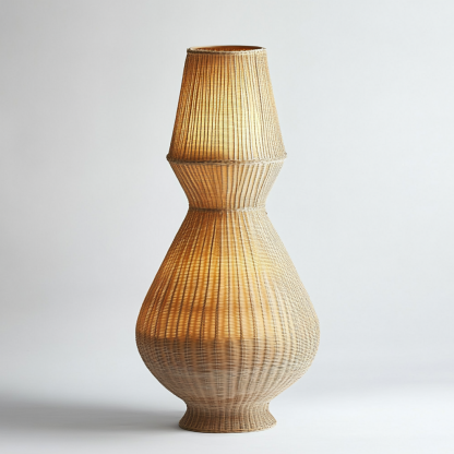 Wabi-sabi style rattan floor lamp for living room, bedroom, study, homestay and hotel decoration and atmosphere lighting - Image 2