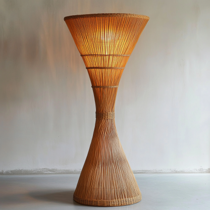 Wabi-sabi style rattan floor lamp for living room, bedroom, study, homestay and tea room, a retro designer artistic lighting fixture - Image 6