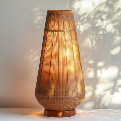 Wabi-sabi style rattan floor lamp for living room, bedroom, study, homestay and tea room, a retro designer artistic lighting fixture - Image 5