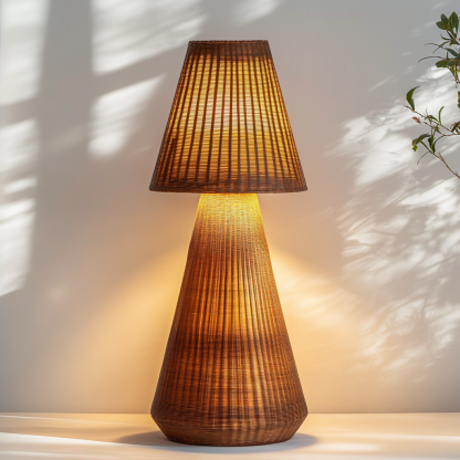 Wabi-sabi style rattan floor lamp for living room, bedroom, study, homestay and tea room, a retro designer artistic lighting fixture - Image 3