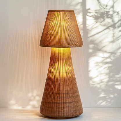 Wabi-sabi style rattan floor lamp for living room, bedroom, study, homestay and tea room, a retro designer artistic lighting fixture - Image 2