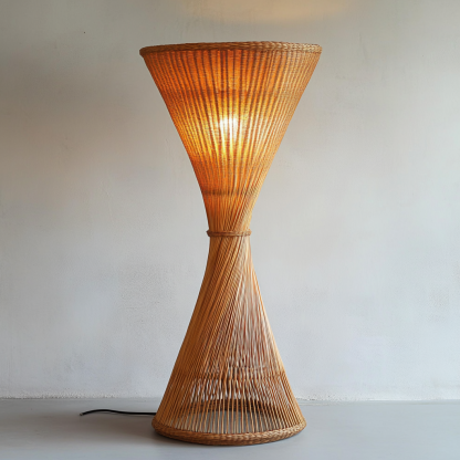 Wabi-sabi style rattan floor lamp for living room, bedroom, study, homestay and tea room, a retro designer artistic lighting fixture - Image 4