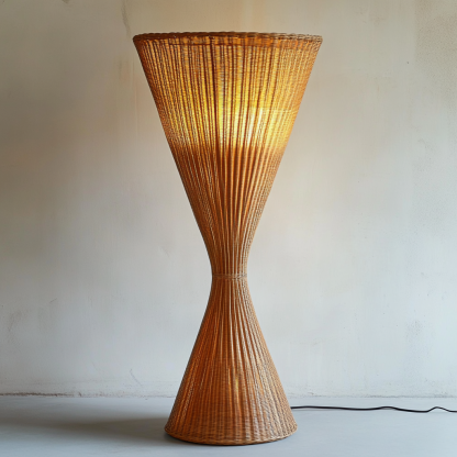 Wabi-sabi style rattan floor lamp for living room, bedroom, study, homestay and tea room, a retro designer artistic lighting fixture - Image 3