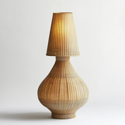 Wabi-sabi style rattan floor lamp for living room, bedroom, study, homestay and tea room, a retro designer artistic lighting fixture - Image 7