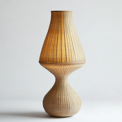 Wabi-sabi style rattan floor lamp for living room, bedroom, study, homestay and tea room, a retro designer artistic lighting fixture - Image 9