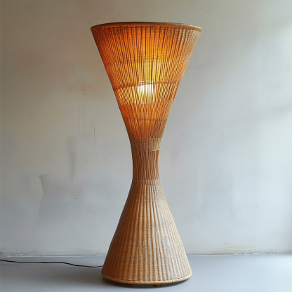 10 Wabi-sabi style restaurant rattan woven floor lamps, Japanese retro shop restaurant hot pot restaurant lamps, Zen tea room lamps - Image 4
