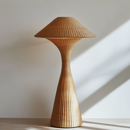 Wabi-sabi style rattan floor lamp for living room, bedroom, study, homestay and tea room, a retro designer artistic lighting fixture - Image 5