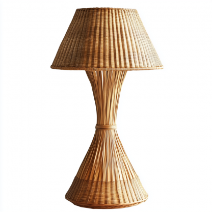 Wabi-sabi style floor lamp homestay, rattan weaving shop, Japanese retro weaving rattan art hotel, tea room, balcony hot pot restaurant - Image 5