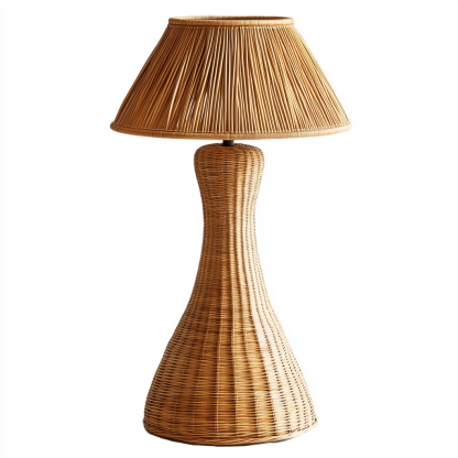 Wabi-sabi style floor lamp homestay, rattan weaving shop, Japanese retro weaving rattan art hotel, tea room, balcony hot pot restaurant - Image 4