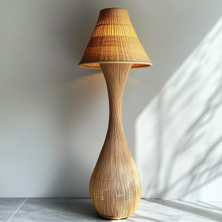 Wabi-sabi style rattan floor lamp for living room, bedroom, study, homestay, hotel and club decoration and atmosphere lighting