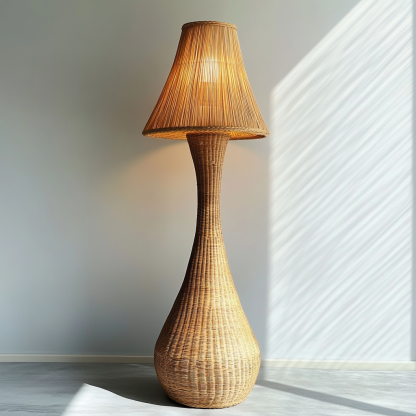 Wabi-sabi style rattan floor lamp for living room, bedroom, study, homestay, hotel and club decoration and atmosphere lighting - Image 3