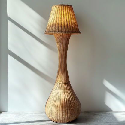 Wabi-sabi style rattan floor lamp for living room, bedroom, study, homestay, hotel and club decoration and atmosphere lighting - Image 2