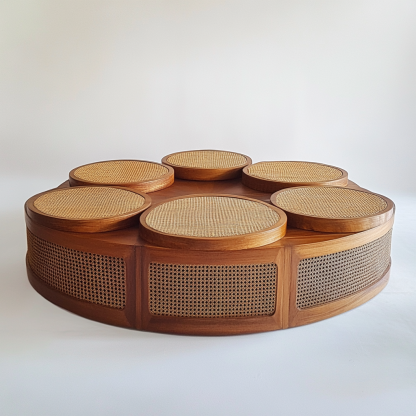 The simple and creative living room of the rattan cradle homestay features home fabric, wabi-sabi, sand-like hair and solid wood - Image 6