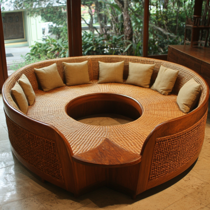 Residential furniture, sofa type, rattan and bamboo sofa, modern and simple homestay, lobby, living room, club, solid wood leisure area - Image 3