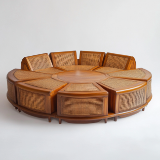 Residential furniture, sofa type, rattan and bamboo sofa, modern and simple homestay, lobby, living room, club, solid wood leisure area