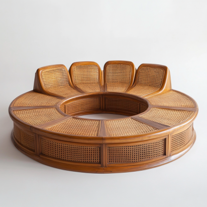 Residential furniture, sofa type, rattan and bamboo sofa, modern and simple homestay, lobby, living room, club, solid wood leisure area - Image 2