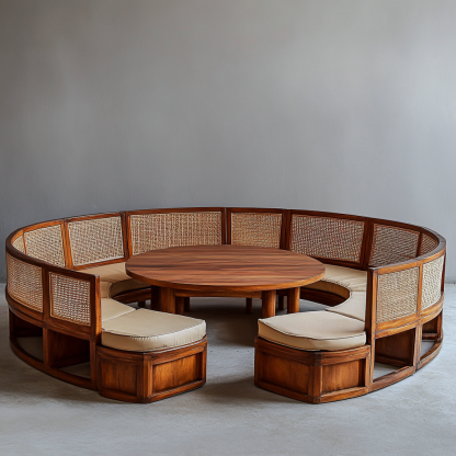 Wabi-sabi style solid wood dining table and chairs set modern and simple home dining table - Image 5