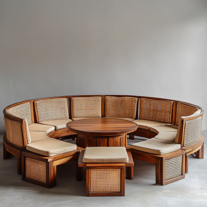 Wabi-sabi style solid wood dining table and chairs set modern and simple home dining table - Image 4