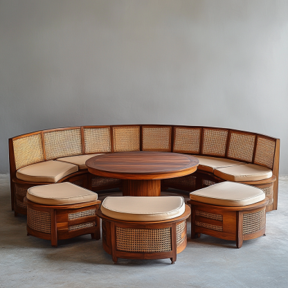 Wabi-sabi style solid wood dining table and chairs set modern and simple home dining table - Image 2