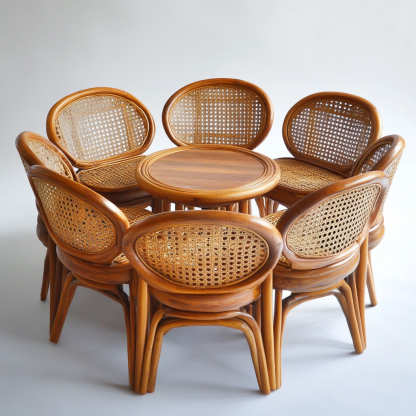 Residential furniture, sofa type, rattan and bamboo sofa, modern and simple homestay, lobby, living room, club, solid wood leisure area - Image 8
