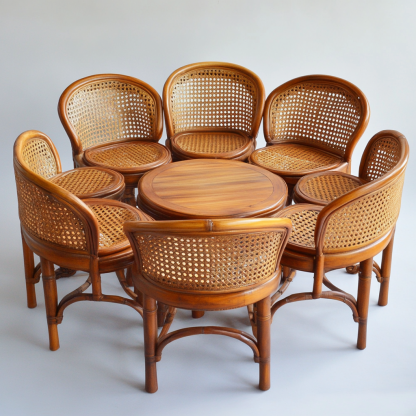 Residential furniture, sofa type, rattan and bamboo sofa, modern and simple homestay, lobby, living room, club, solid wood leisure area - Image 6