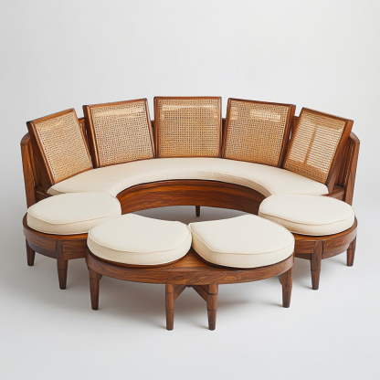 Residential furniture, sofa type, rattan and bamboo sofa, modern and simple homestay, lobby, living room, club, solid wood leisure area - Image 7
