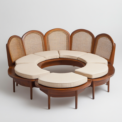 Residential furniture, sofa type, rattan and bamboo sofa, modern and simple homestay, lobby, living room, club, solid wood leisure area - Image 6