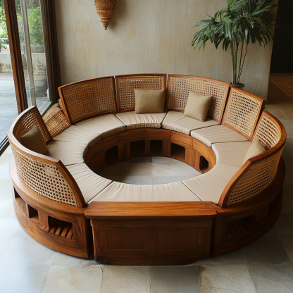 Modern, simple and light luxury small-sized apartment, homestay and hotel rattan sofa in the living room - Image 9