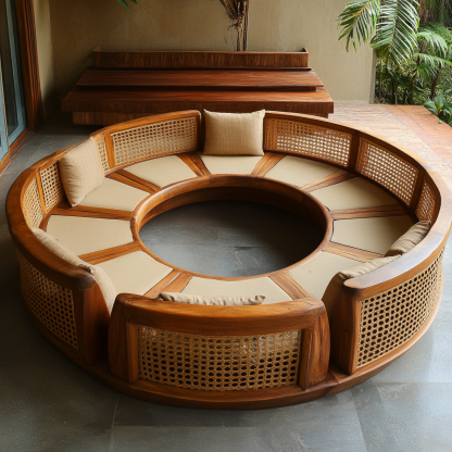 Modern, simple and light luxury small-sized apartment, homestay and hotel rattan sofa in the living room - Image 8