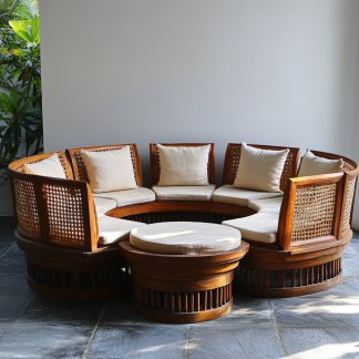 Wabi-sabi style solid wood dining table and chairs set modern and simple home dining table