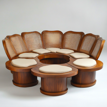 Residential furniture, sofa type, rattan and bamboo sofa, modern and simple homestay, lobby, living room, club, solid wood leisure area - Image 7