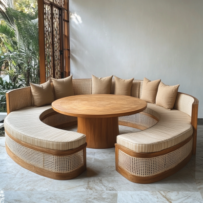Wabi-sabi style solid wood rattan woven coffee table, Nordic modern and simple creative living room home light luxury tea table - Image 6