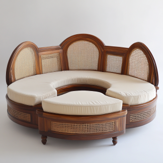 Residential furniture, sofa type, rattan and bamboo sofa, modern and simple homestay, lobby, living room, club, solid wood leisure area