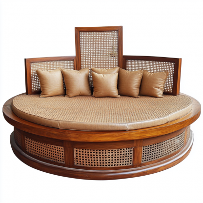 Residential furniture, sofa type, rattan and bamboo sofa, modern and simple homestay, lobby, living room, club, solid wood leisure area - Image 5