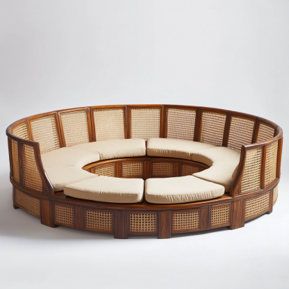 Residential furniture, sofa type, rattan and bamboo sofa, modern and simple homestay, lobby, living room, club, solid wood leisure area - Image 6