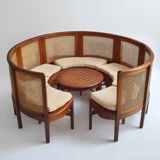 Residential furniture, sofa type, rattan and bamboo sofa, modern and simple homestay, lobby, living room, club, solid wood leisure area