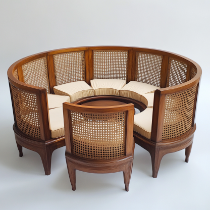 Residential furniture, sofa type, rattan and bamboo sofa, modern and simple homestay, lobby, living room, club, solid wood leisure area - Image 3