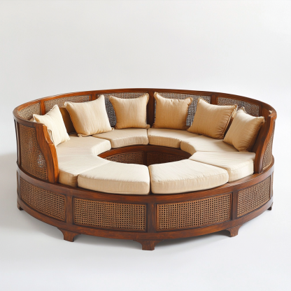 Residential furniture, sofa type, rattan and bamboo sofa, modern and simple homestay, lobby, living room, club, solid wood leisure area - Image 9