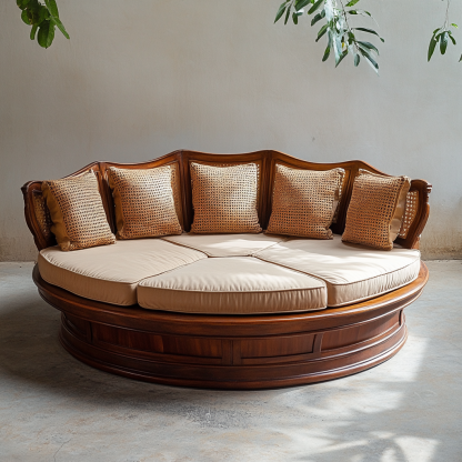 Residential furniture, sofa type, rattan and bamboo sofa, modern and simple homestay, lobby, living room, club, solid wood leisure area - Image 4