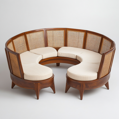 Residential furniture, sofa type, rattan and bamboo sofa, modern and simple homestay, lobby, living room, club, solid wood leisure area - Image 3