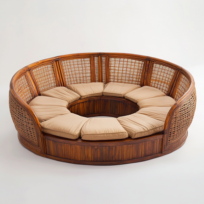 Residential furniture, sofa type, rattan and bamboo sofa, modern and simple homestay, lobby, living room, club, solid wood leisure area - Image 2