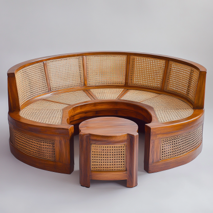 Residential furniture, sofa type, rattan and bamboo sofa, modern and simple homestay, lobby, living room, club, solid wood leisure area - Image 8