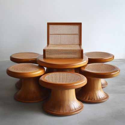 Residential furniture, sofa type, rattan and bamboo sofa, modern and simple homestay, lobby, living room, club, solid wood leisure areaResidential furniture, sofa type, rattan and bamboo sofa, modern and simple homestay, lobby, living room, club, solid wood leisure area - Image 8