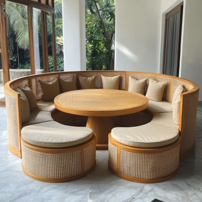 Wabi-sabi style solid wood dining table and chairs set modern and simple home dining table - Image 9