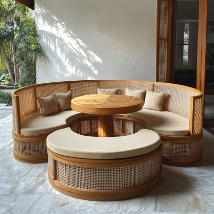 Wabi-sabi style solid wood dining table and chairs set modern and simple home dining table - Image 8
