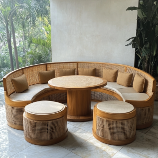 Wabi-sabi style solid wood dining table and chairs set modern and simple home dining table
