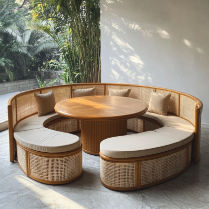 Wabi-sabi style solid wood dining table and chairs set modern and simple home dining table - Image 6